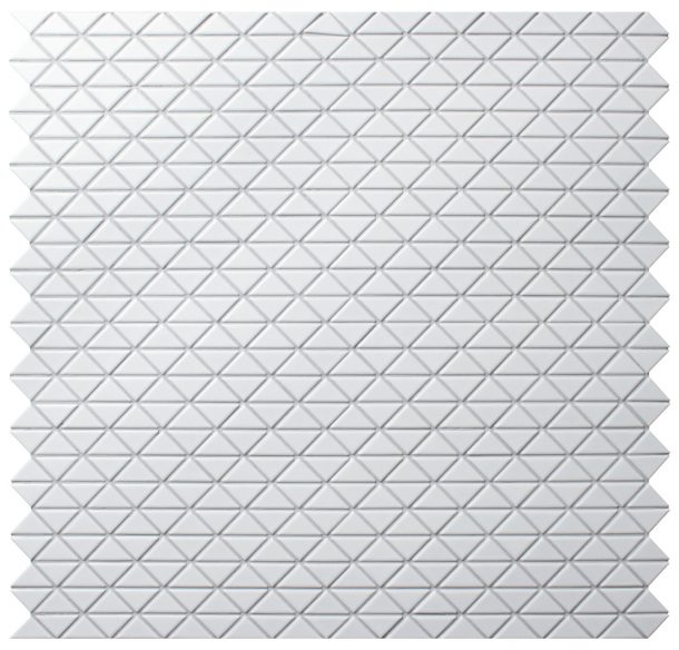 Zip Connection 1'' White Matte Triangle Mosaic Tile Wall Accent - ANT.TILE