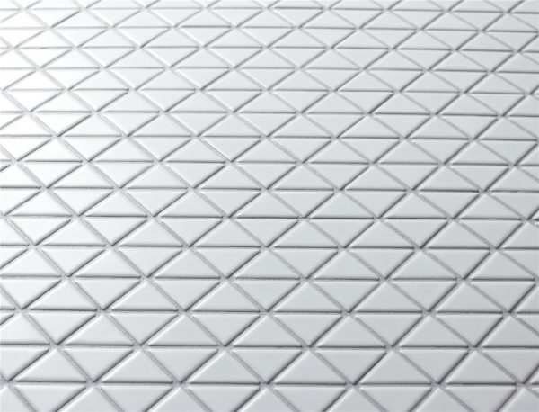 TR1-MWZ pure white matte finish triangle mosaic tile