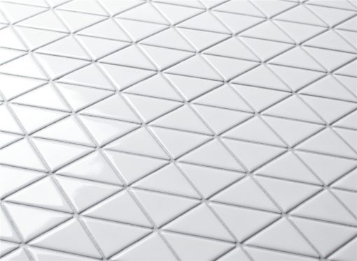 TR2-GWZ white glossy triangle mosaic tiles