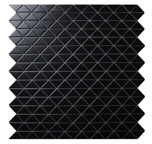 TR2-MBZ matte black triangle mosaic tile