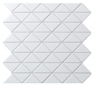 TR2-MWZ matte white triangle mosaic tile