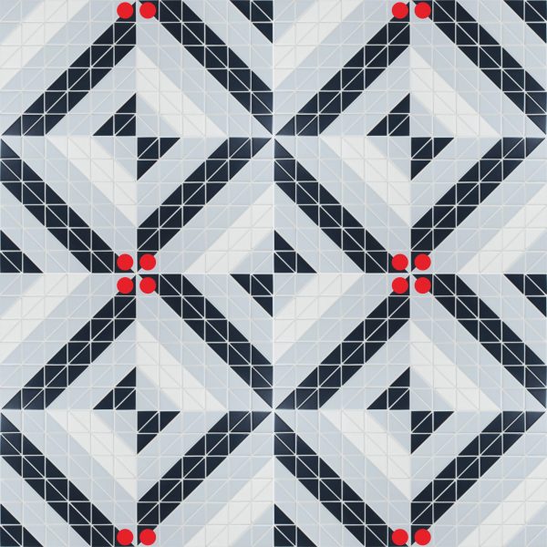 TR2-BLM-TSQ twist square triangle geometric tiles 16 sheets
