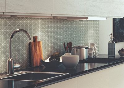 TR2-CH-P1 triangle geometric tile backsplash kitchen