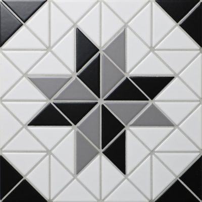 TR2-CL-BL2 triangle geometric tile mosaic