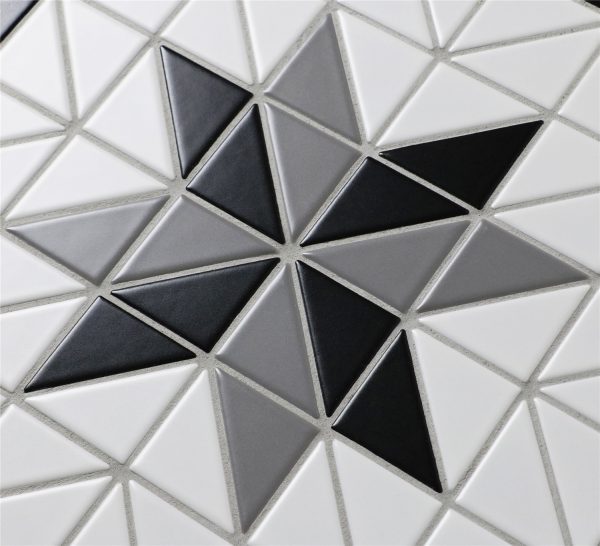 TR2-CL-BL2 matte triangle geometric tile mosaic