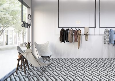 TR2-CL-RT geometric pattern tiles for interior commercial flooring