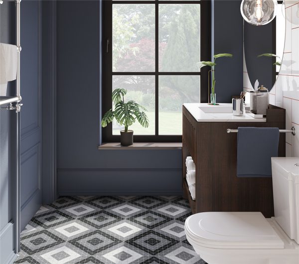 TR2-CL-TSQ geometric tile for bathroom flooring