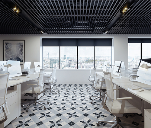 TR2-BLM-TBL2_blossom geometric art tiled office interior flooring