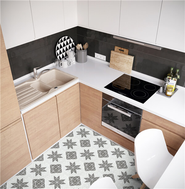 TR2-MWG-DD09A kitchen geometric tiled floor