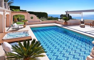 TR-SA-CV2 chevron pattern swimming pool tiles