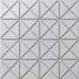white triangle backsplash tile