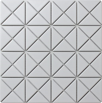 TR2-MW_2'' classic white matte triangle mosaic tile