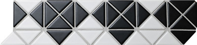 B-TR1-MD_Diamond pattern black white border tile