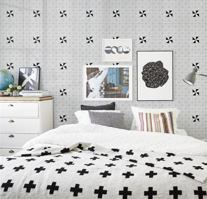 Black-white modern living room idea 2018