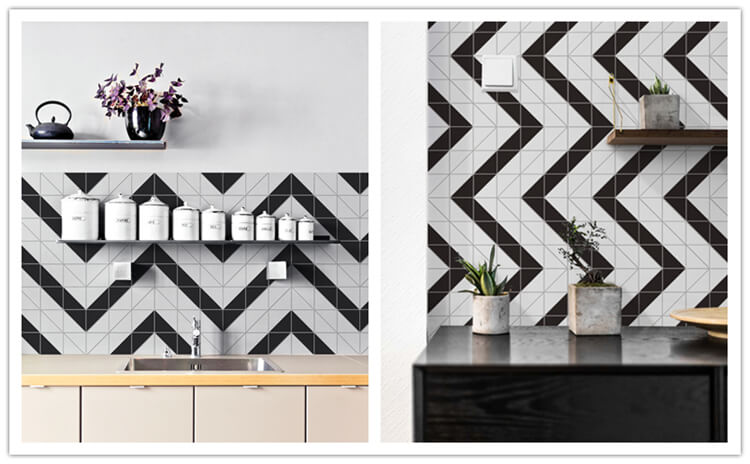 Chevron pattern_4 inch geometric tile kitchen backsplash design
