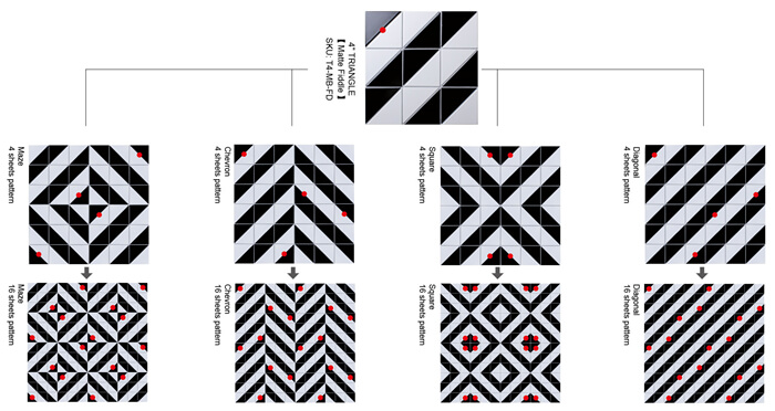 Fiddle pattern geometric tile design