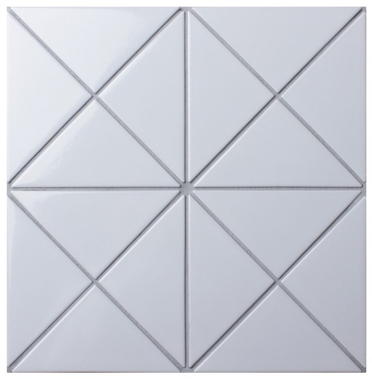 T4 GW PC 4 Cross Junction Glossy White Geometric Tile For Wall Design  