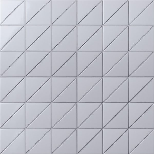T4-GW-PL_4 sheets_4" Linear Glossy White Geometric Tile For Wall Design