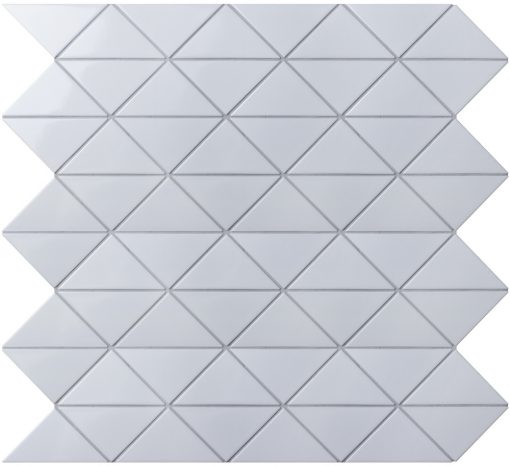 T4-GW-PZ_4 sheets_4" Zip Connection Glossy White Triangle Tile For Wall Decor