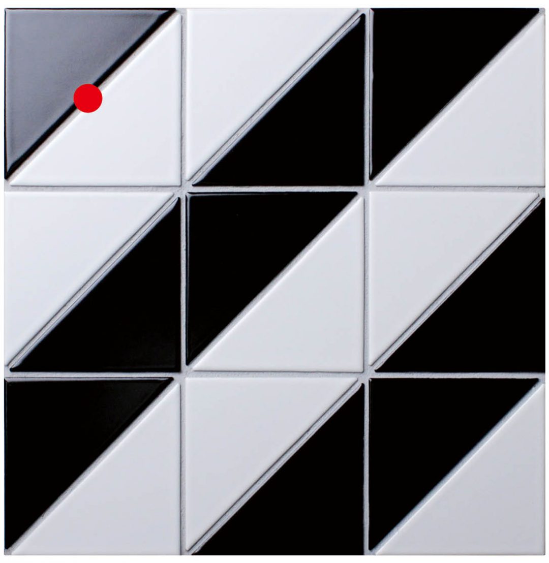 4 Fiddle Pattern Black White Matte Porcelain Geometric Tile Ant Tile