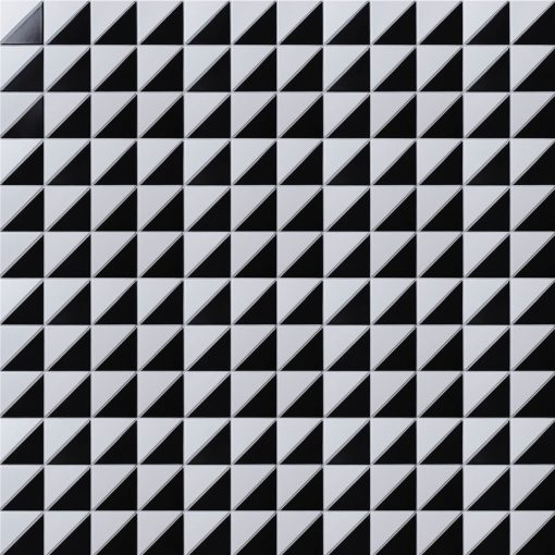T4-MB-FR_16 sheets_4" Forest Pattern Black White Matte Porcelain Geometric Tile