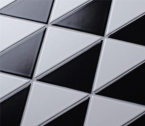 4" Forest Pattern Black White Matte Porcelain Geometric Tile ANT TILE • Triangle Tiles