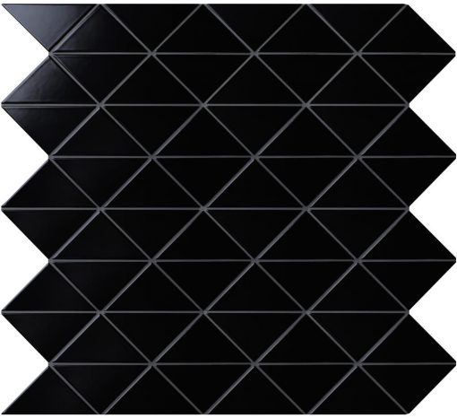 T4-MB-PZ_4 sheets_4" Zip Connection Matte Black Triangle Tile Mosaic