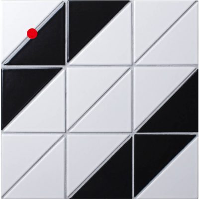 T4-MB-RL_4" Railroad Pattern Black White Matte Porcelain Geometric Tile