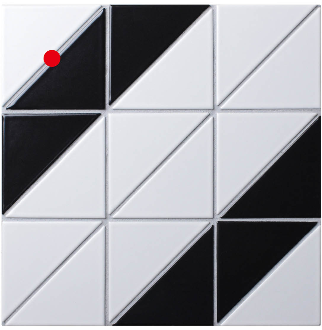 White Matte Porcelain Geometric Tile, Black And White Pattern Tile