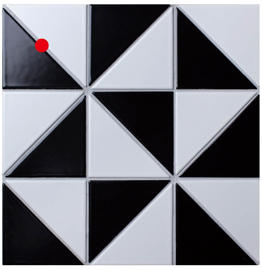 4 Windmill Pattern Black White Matte Porcelain Geometric Tile Ant Tile Triangle Tiles Mosiacs Floors