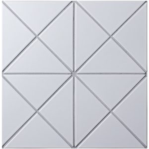 T4-MW-PC_4" Cross Junction Matte White Triangle Tile For Wall Design