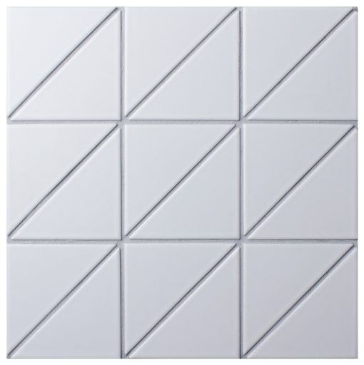 T4-MW-PL_4" Linear Matte White Geometric Tile For Kitchen Island