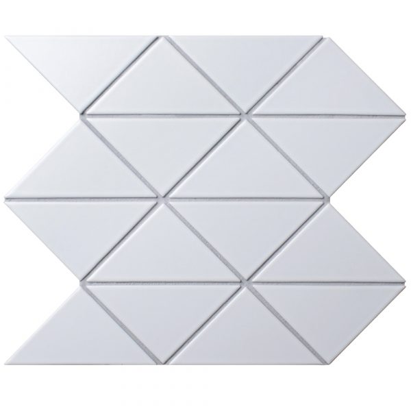 T4-MW-PZ_4" Zip Connection Matte White Triangle Tile For Floor Decor