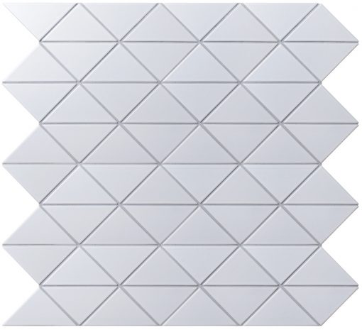 T4-MW-PZ_4 sheets_4" Zip Connection Matte White Triangle Tile For Floor Decor
