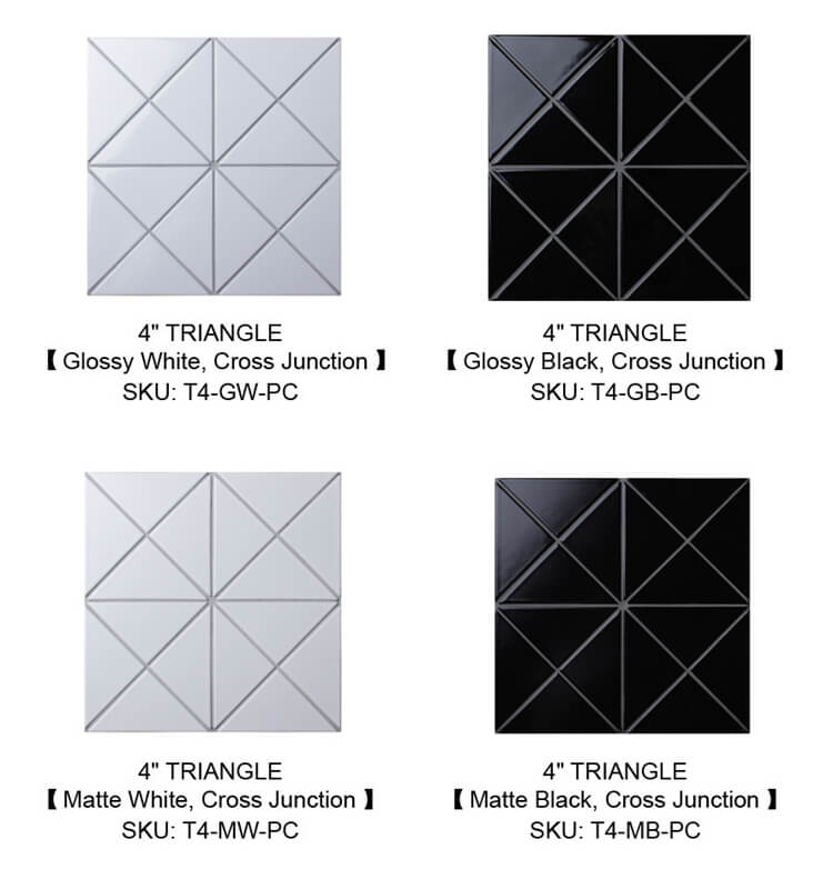 pure color cross junction pattern 4 inch tile