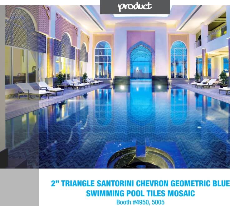 Santorini chevron hotel geometric pool tiles