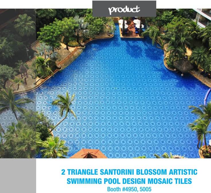 Santorini twist blossom resort villa geometric swimming pool tiles