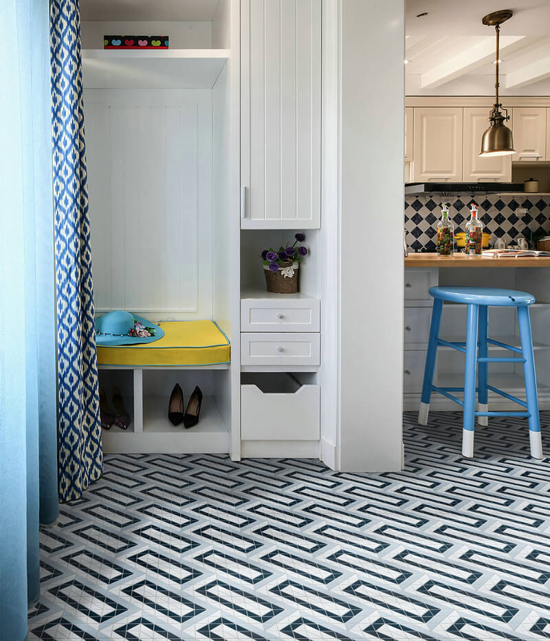 TR2-BLM-RT blue mountain rectangle tile pattern makes delicate and gorgeous interior home