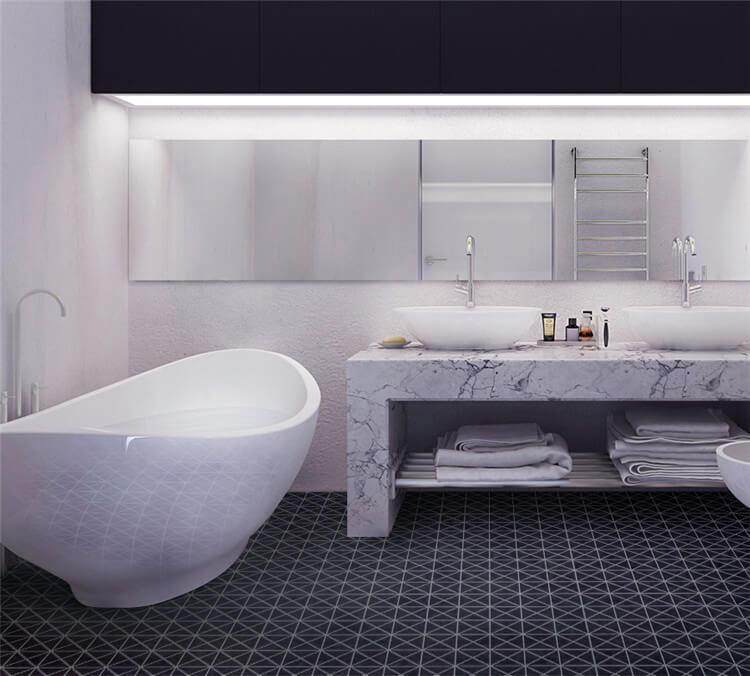 TR2_MB_Big Mirror On The Wall_bathroom design ideas with geometric tiled flooring