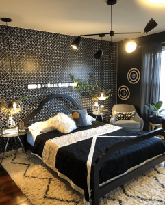 TR2-MB_living room bedroom wall design black traingle tiles (1)