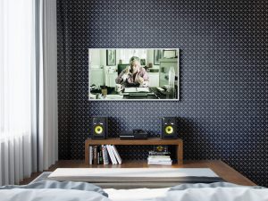 TR1-MB_black triangle mosaic tiled wall decor for bedroom
