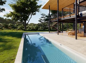 triangle shaped swimming pool