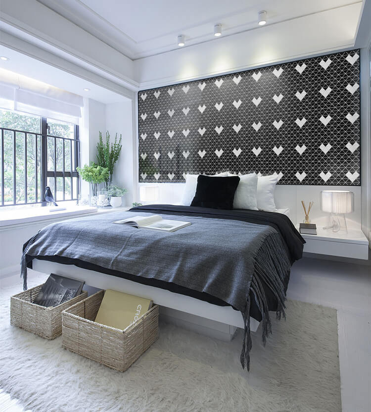 TR2-SH-GB-W_bedroom decor ideas with black wall design