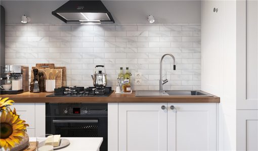 PTB-CW_bianco carrara porcealin tile for kitchen wall backsplash design