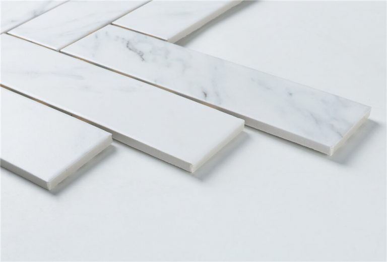 Bianco Carrara Porcelain Tile, Herringbone Dot Joint Design - ANT TILE ...