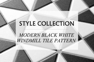 Style Selections Modern Black White Windmill Tile Pattern