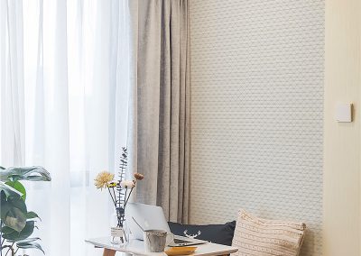 T1-CSW-PZ_clean wall design with white triangle tile for cozy room