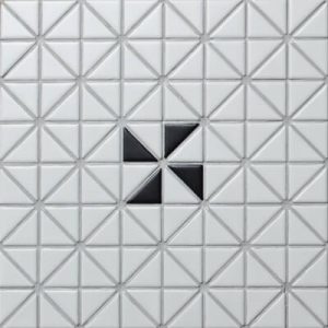TR1-SW-MW-B_1 inch black white tile single windmill pattern