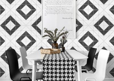 T4-CS-RL_black white unglazed geometric tile for wall decor