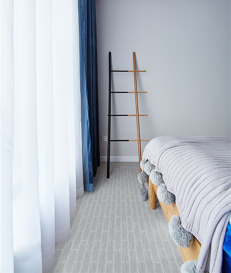 TILE THAT LOOKS LIKE WOOD_light gray wooden tile makes Nordic style bedroom